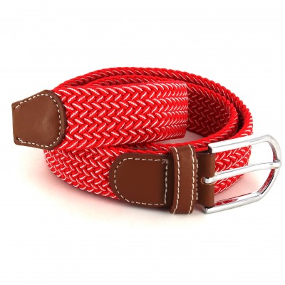 Cinturón Elástico Cinturón Elástico Rojo Claro y Blanco