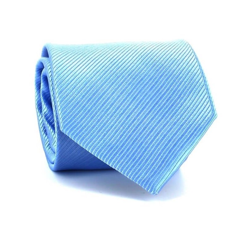Corbata azul marino celeste con dibujos azul y Pearl 7 cm de seda presión 