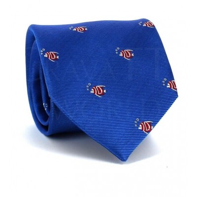 Corbata Peces Azul