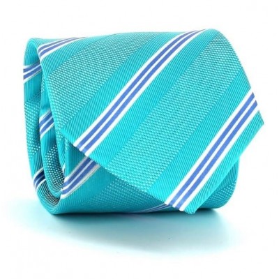 Corbata Rayas Azul Turquesa