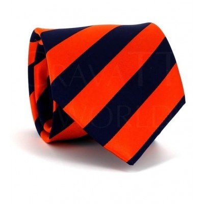 Corbata Rayas Naranja y Azul