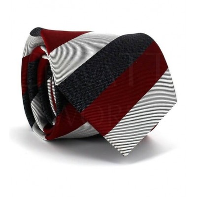 Corbata Rayas Tricolor Granate