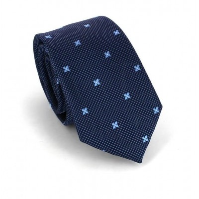 Corbata Estrecha Cruces y Puntos Azul