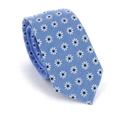 Corbata Estrecha Estampada Azul Floral