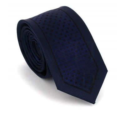 Corbata Estrecha Moderna Azul Marino y Negra