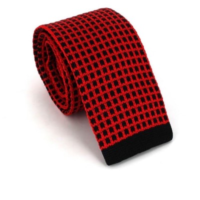 Corbata Punto Cuadros Roja y Negra