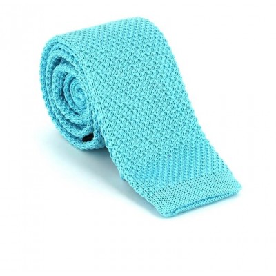 Corbata de Punto Lisa Azul Celeste