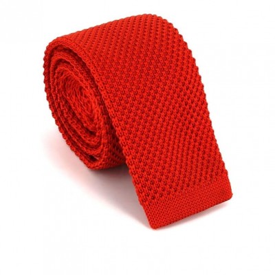 Corbata de Punto Lisa Rojo Anaranjado