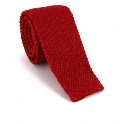 Corbata de Punto Rojo Oscuro