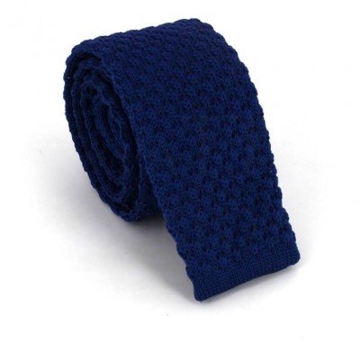 Corbata Punto Lisa Ondas Azul