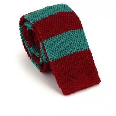 Corbata Punto Rayas Roja y Verde