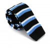 Corbata Punto Rayas Negra, Blanca y Azul