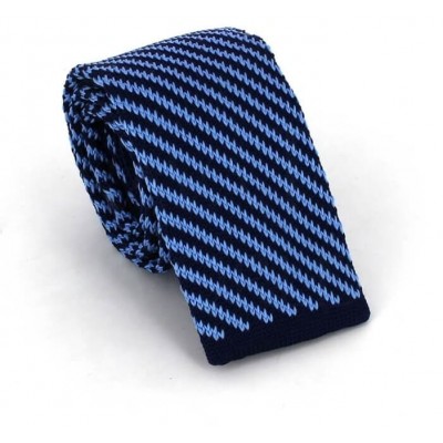 Corbata Punto Rayas Diag. Azul Marino y Azul