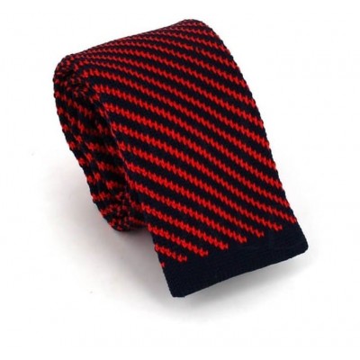 Corbata Punto Rayas Diag. Roja y Azul